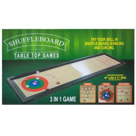 KOLE IMPORTS Bulk Buys OS190-2 3 in. 1 Shuffleboard Tabletop Game - 2 Piece -Pack of 2 OS190-2